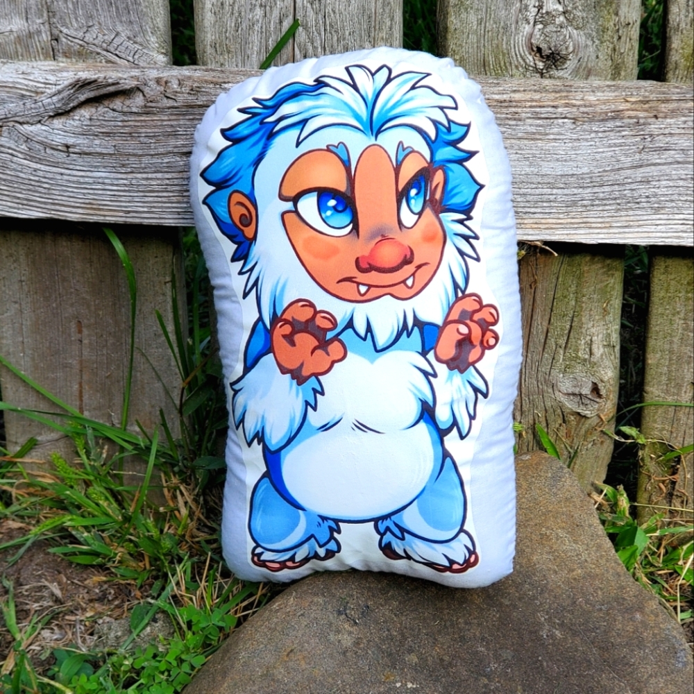 Baby Yeti Cryptid Pillow Pal. New.